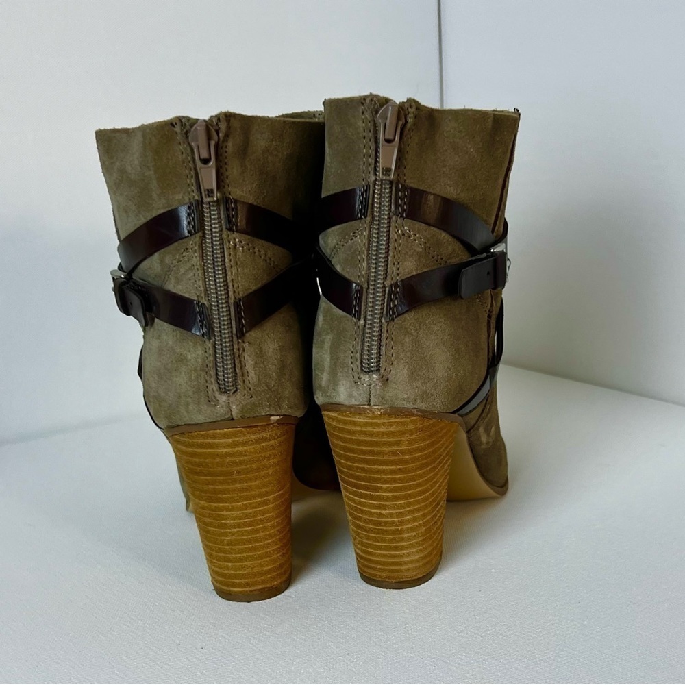 Carlos By Carlos Santana Miles Chunky Heel Leather Ankle Boots Size 10 - Picture 4 of 7